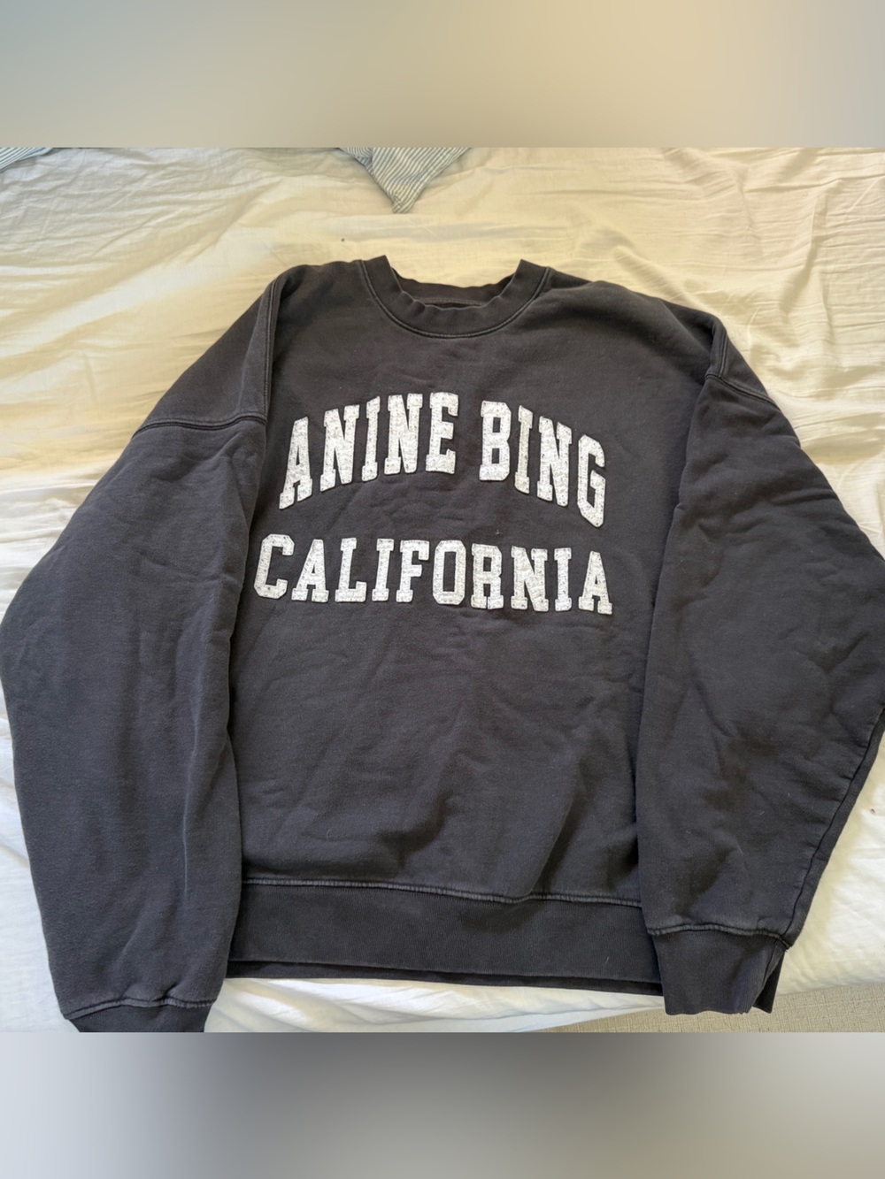 Anine Bing Black Sweatshirt with White Lettering
